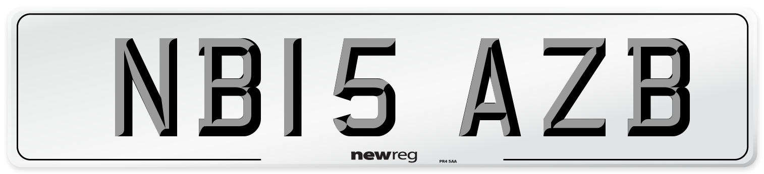 NB15 AZB Number Plate from New Reg